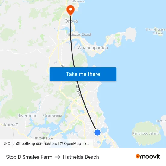 Stop D Smales Farm to Hatfields Beach map