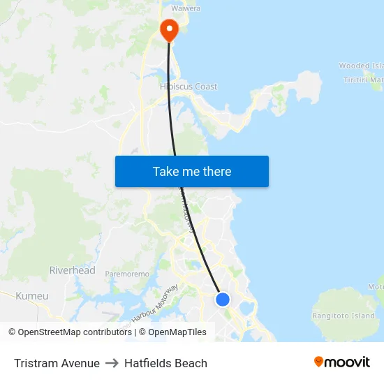 Tristram Avenue to Hatfields Beach map