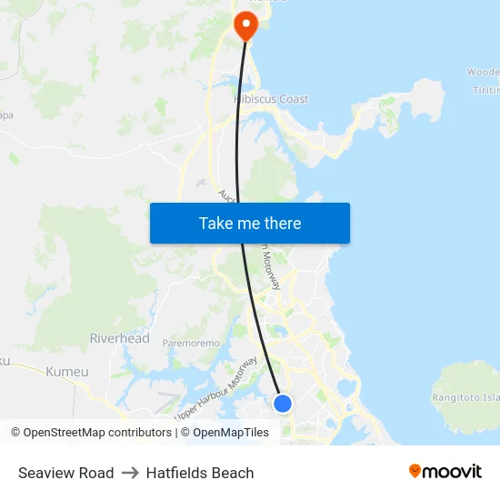 Seaview Road to Hatfields Beach map