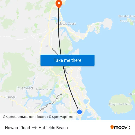 Howard Road to Hatfields Beach map