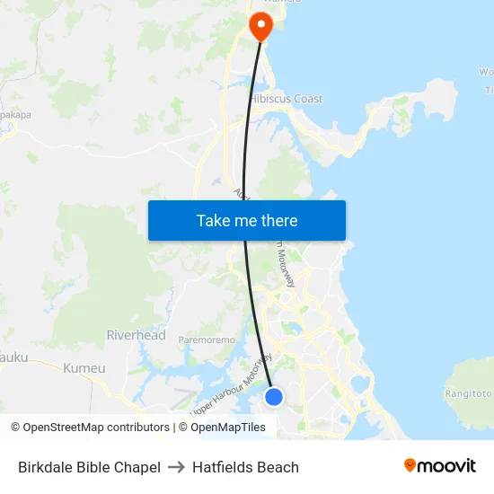 Birkdale Bible Chapel to Hatfields Beach map