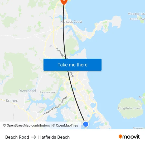 Beach Road to Hatfields Beach map