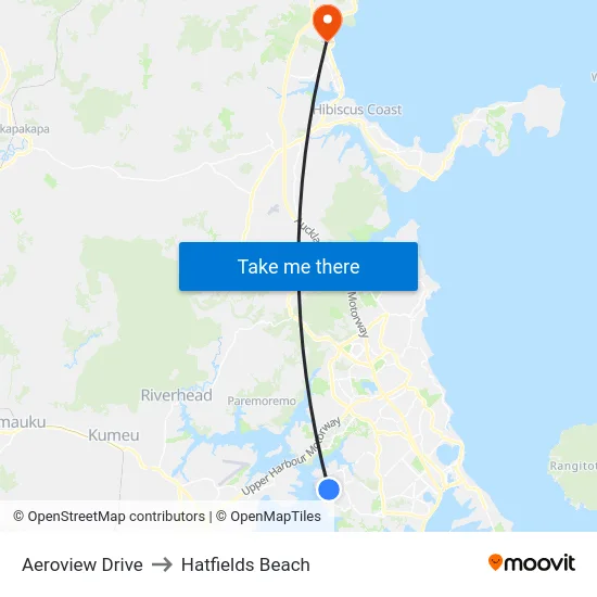 Aeroview Drive to Hatfields Beach map