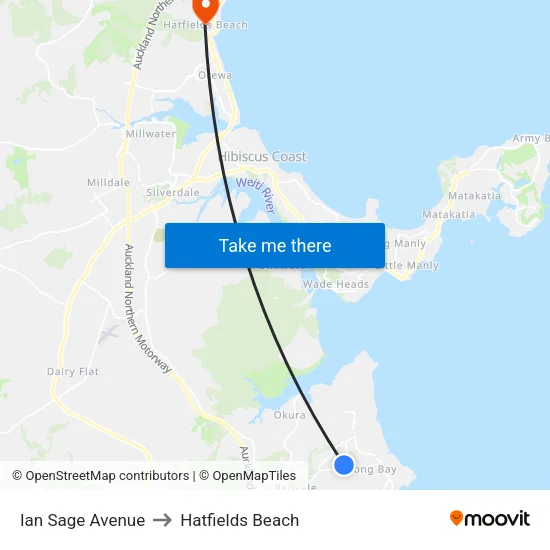 Ian Sage Avenue to Hatfields Beach map