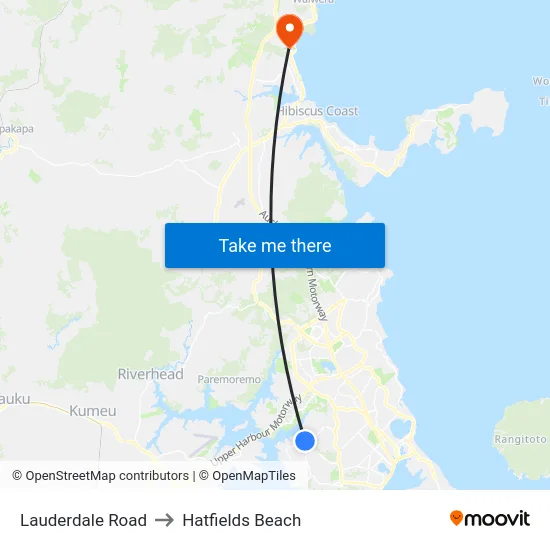 Lauderdale Road to Hatfields Beach map