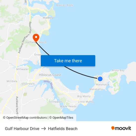 Gulf Harbour Drive to Hatfields Beach map