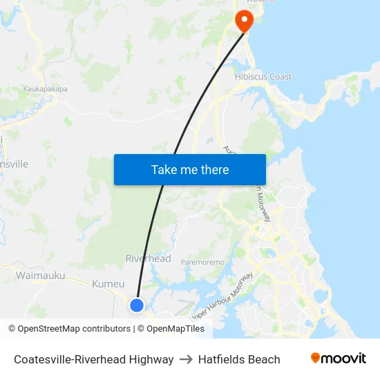 Coatesville-Riverhead Highway to Hatfields Beach map