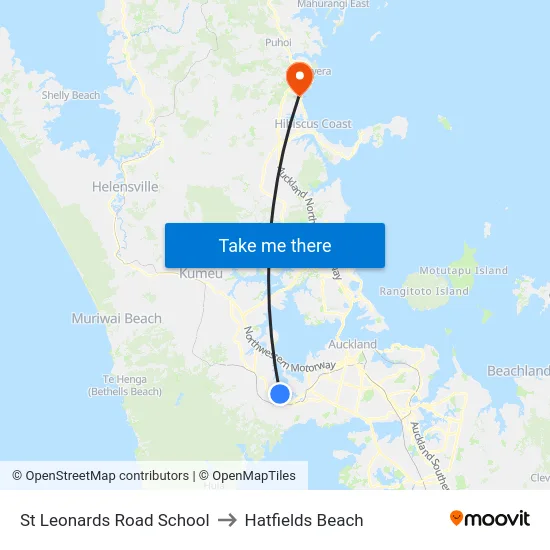 St Leonards Road School to Hatfields Beach map
