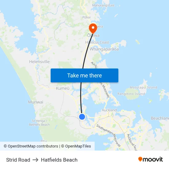 Strid Road to Hatfields Beach map