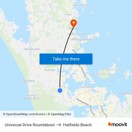 Universal Drive Roundabout to Hatfields Beach map