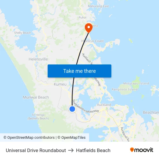 Universal Drive Roundabout to Hatfields Beach map
