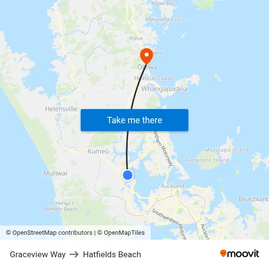 Graceview Way to Hatfields Beach map