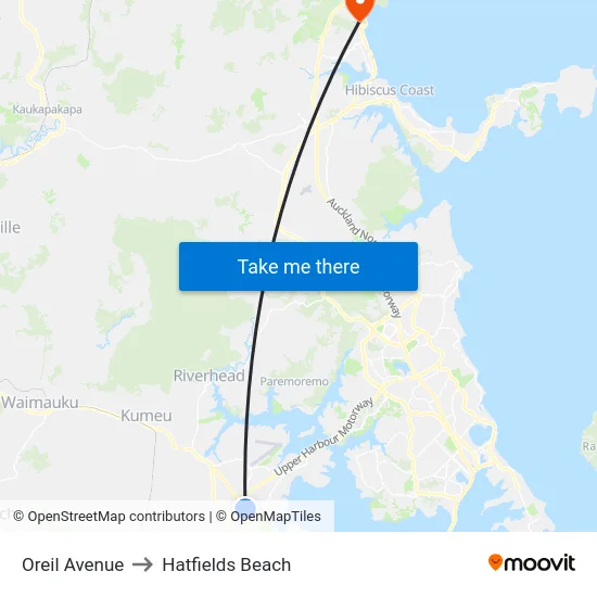 Oreil Avenue to Hatfields Beach map