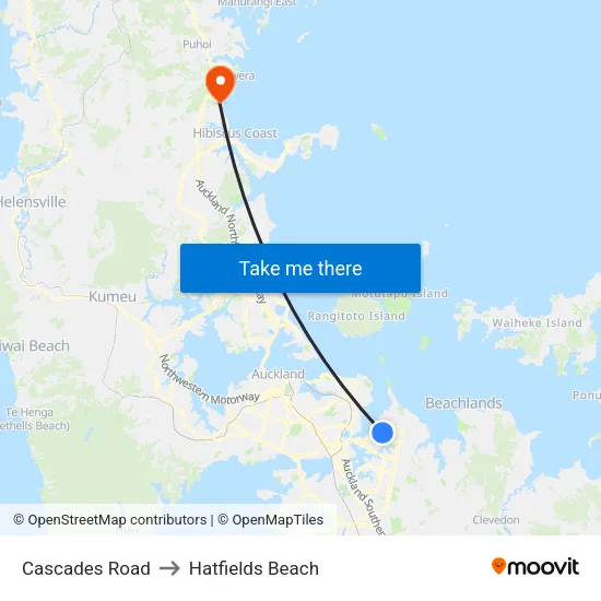 Cascades Road to Hatfields Beach map