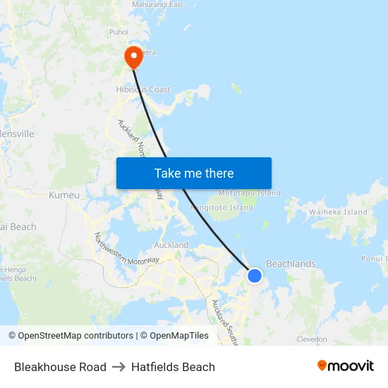 Bleakhouse Road to Hatfields Beach map