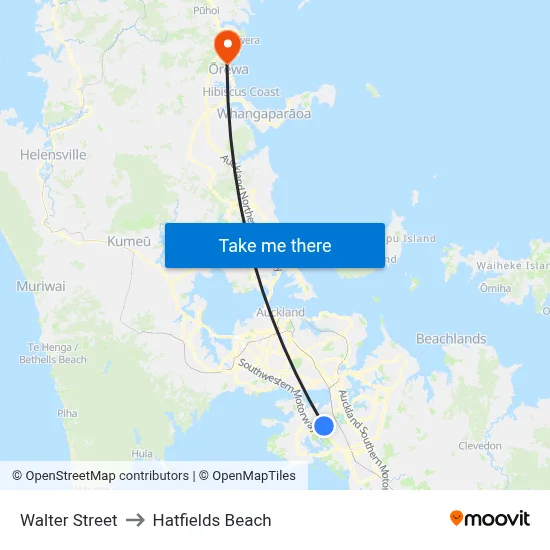Walter Street to Hatfields Beach map
