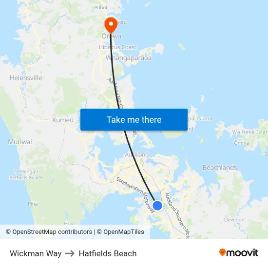 Wickman Way to Hatfields Beach map
