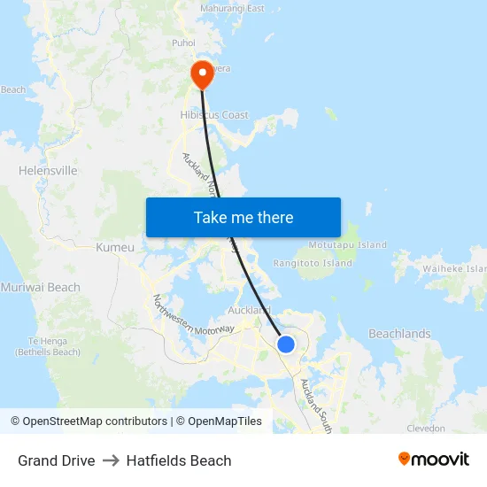 Grand Drive to Hatfields Beach map