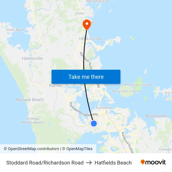 Stoddard Road/Richardson Road to Hatfields Beach map