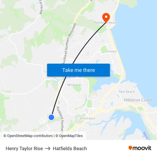 Henry Taylor Rise to Hatfields Beach map