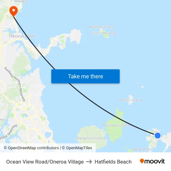 Ocean View Road/Oneroa Village to Hatfields Beach map