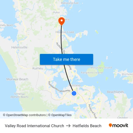 Valley Road International Church to Hatfields Beach map