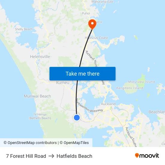 7 Forest Hill Road to Hatfields Beach map