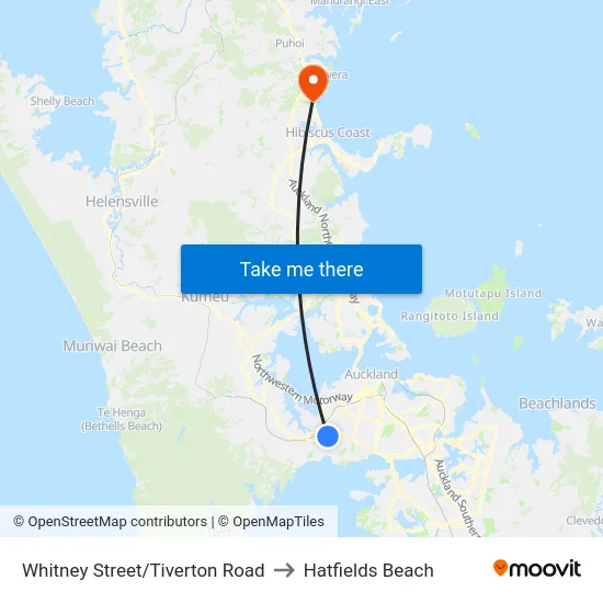 Whitney Street/Tiverton Road to Hatfields Beach map