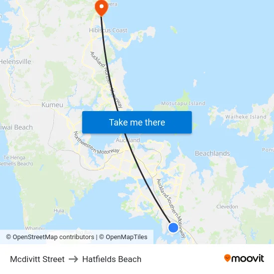 Mcdivitt Street to Hatfields Beach map