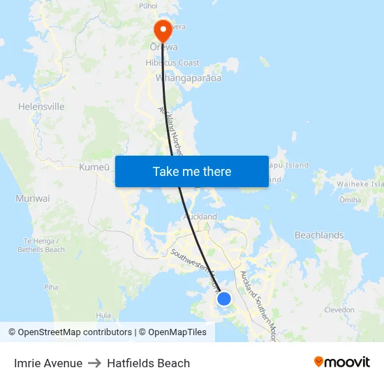 Imrie Avenue to Hatfields Beach map