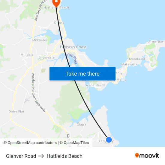 Glenvar Road to Hatfields Beach map