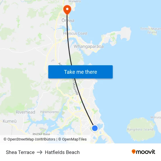 Shea Terrace to Hatfields Beach map