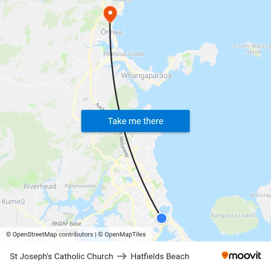 St Joseph's Catholic Church to Hatfields Beach map