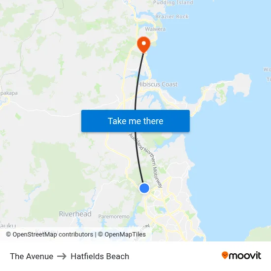 The Avenue to Hatfields Beach map