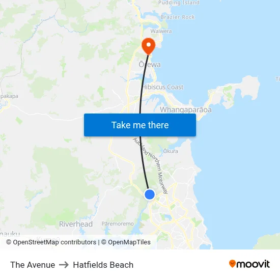 The Avenue to Hatfields Beach map