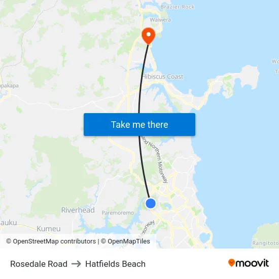 Rosedale Road to Hatfields Beach map