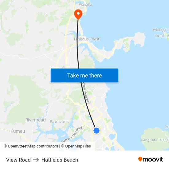 View Road to Hatfields Beach map