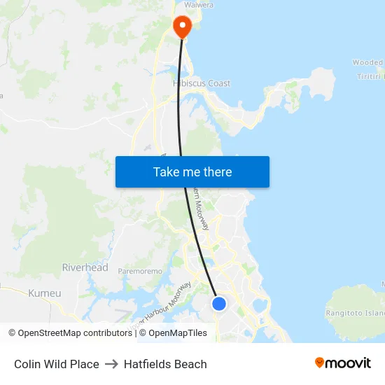 Colin Wild Place to Hatfields Beach map