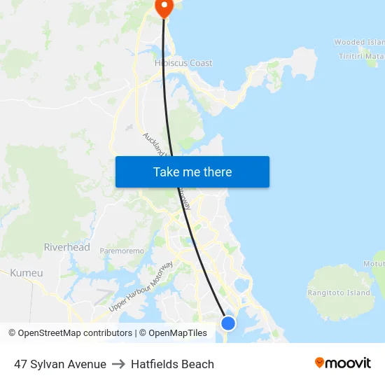 47 Sylvan Avenue to Hatfields Beach map
