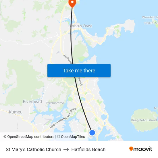 St Mary's Catholic Church to Hatfields Beach map