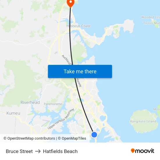 Bruce Street to Hatfields Beach map