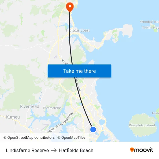 Lindisfarne Reserve to Hatfields Beach map
