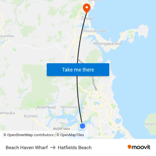 Beach Haven Wharf to Hatfields Beach map