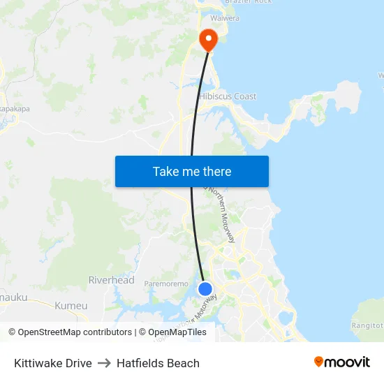 Kittiwake Drive to Hatfields Beach map
