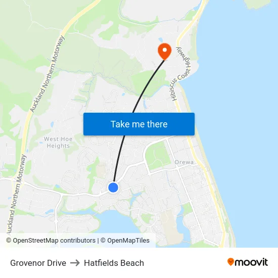 Grovenor Drive to Hatfields Beach map