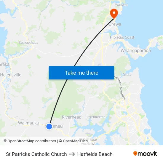 St Patricks Catholic Church to Hatfields Beach map