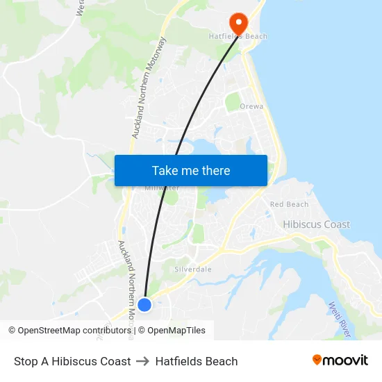 Stop A Hibiscus Coast to Hatfields Beach map