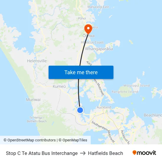 Stop C Te Atatu Bus Interchange to Hatfields Beach map