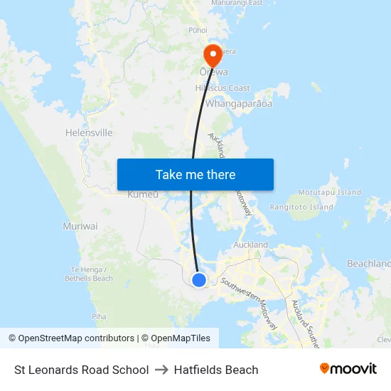 St Leonards Road School to Hatfields Beach map