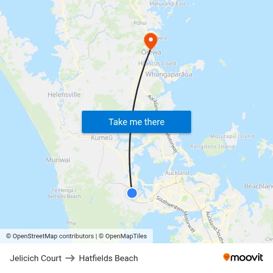 Jelicich Court to Hatfields Beach map